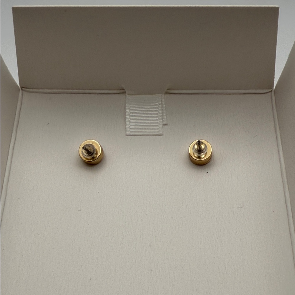 EttaVee Gold-Tone Drop Earrings w/ Black & Neutral Stones, NIB - Picture 5 of 5